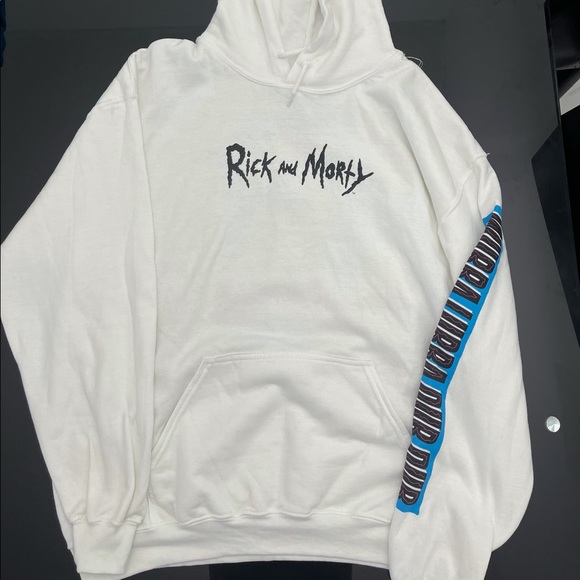 Men’s Rick and Morty Large ADULT SWIM white HOODIE MEN/WOMEN - Picture 4 of 9